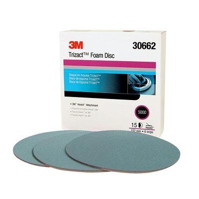 China Automotive Graded 3M-Hookit-Foam Disc-30662 Abrasive P5000, 6 in, 15 Discs/Carton, 4 Cartons/Case for sale