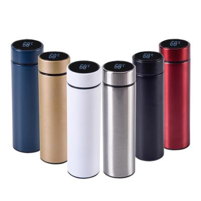 China Custom Temperature Display 500ml Sports Thermos Stainless Steel Thermos Bottle LED Temperature Reminder Display Luxury Smart Water Bottle for sale