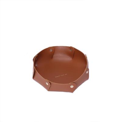 China Factory Direct Sales Viable Leather Storage Office Sundries Tray Porch Living Room Storage Box Cosmetic Jewelry Storage Tray for sale