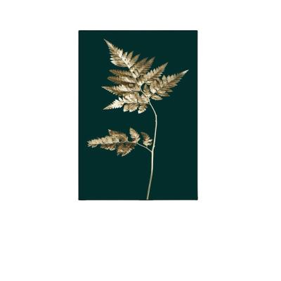 China Art Minimalist Gold Luxury Plant Leaves Canvas Poster Home Bedroom Dining Room Home Decor for sale