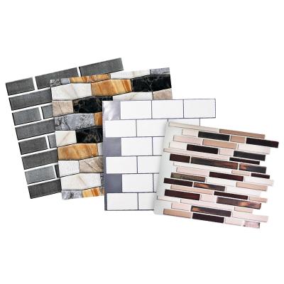 China Contemporary Modern Self-adhesive Ceramic Tile Self Adhesive Waterproof Wallpaper DIY Tiles Mosaic Stickers 3D Wall Home Sticker for sale