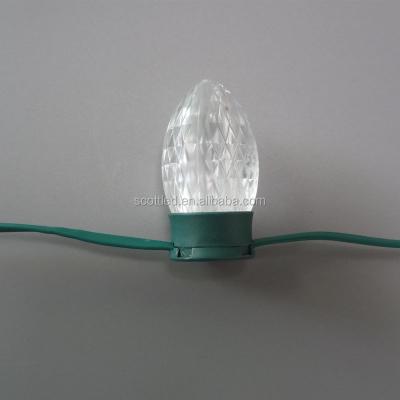 China Indoor or outdoor RGB smart color changing C9 led pixel bulb light string; christmas tree led lights for sale