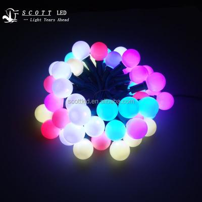 China Christmas G40 WS2811 SMD5050 F8 Color Changing Waterproof Milky White Christmas LED String Lights for sale