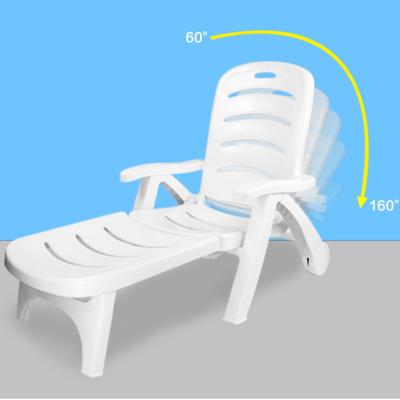 China Customized Modern Plastic Folding Sunbed Adjustable Beach Chairs Sink Bed / Pool Sleep Chair for sale