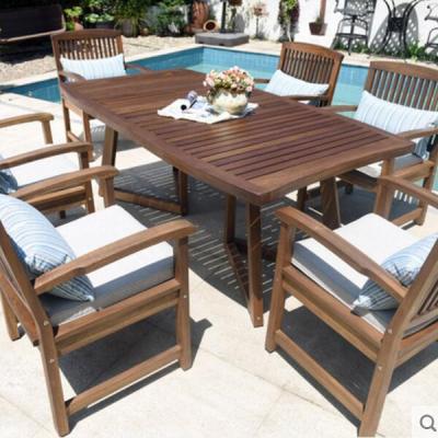 China Modern teak dinning wood bench chairs and table set chair outdoor garden furniture for sale