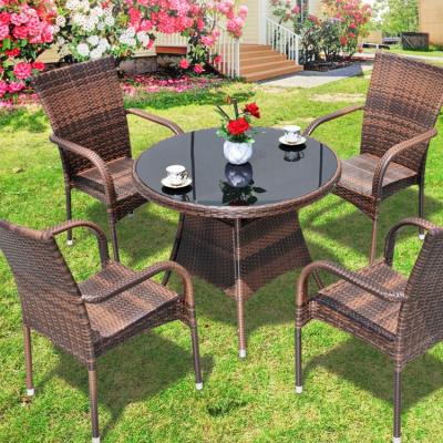 China Modern Wholesale Rattan Chair Furniture Set Outdoor Table Garden Furniture for sale