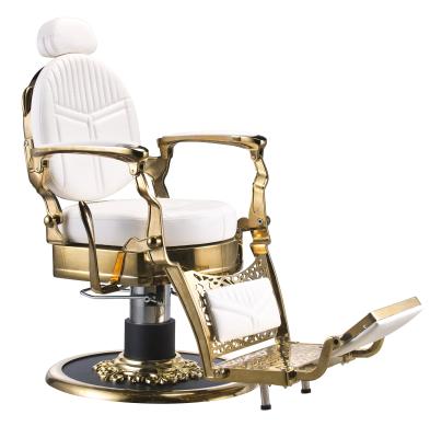 China New Style Barber Chair Vintage Barber Chair Classic Metal Salon Gold Black White High End Modern Equipment for sale