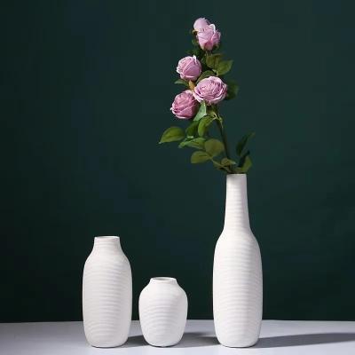 China White Plant Pot Home Decor Flower Arrangement Garden Living Room Desktop Decoration Craft Vases Nordic Ceramic Vase for sale