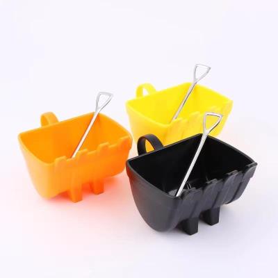 China Creative Viable Excavator Bucket Coffee Mug 330ml Construction Machine Bucket Cup With Digger for sale