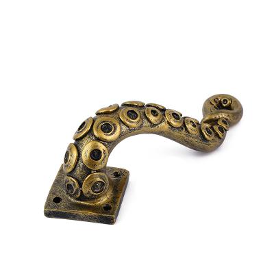 China Art Deco Style Resin Illustration Vintage Knob Animal, Decorative Doorknob Octopus Door and Window Handle for Room Decoration for sale