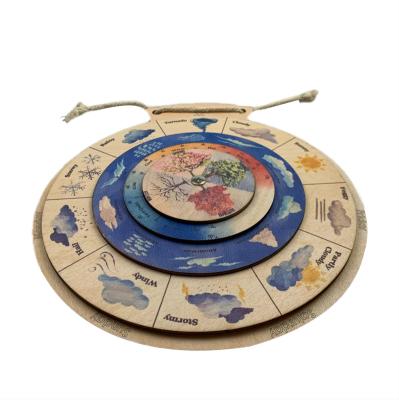 China Art Deco Wooden Time Calendar Montessori Children's Time Awareness Toy Time Calendar for sale