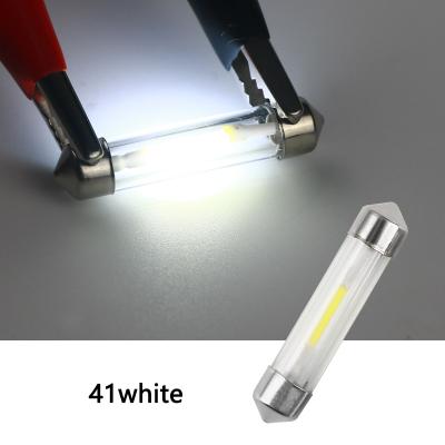 China HD Shine NUYAO Car 6000K Canbus COB Glass Bulb 31/36/39/41MM COB Filament C5W C10W Festoon Lamp Transparent Car Led Door Trunk Reading Light for sale