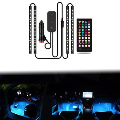 China NUYAO USB Car Foot Pad/Auto Car Foot Pad Interior Foot Floor Lights Auto Decorative Atmosphere RGB Car Ambient Light Ambient Lighting Lamp for sale