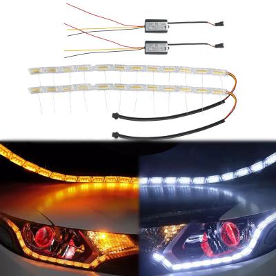 China NUYAO 2Pcs Car Headlight Crystal Tears DRL Waterproof Flexible Car LED DRL Daytime Running Light Crystal Tears DRL Following Turn Signal for sale