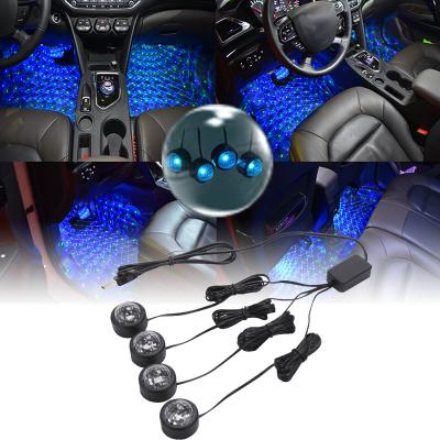 China Car protection/NUYAO LED Foot Car Foot Voice Atmosphere RGB Floor Star Auto Interior Lights Carpet/USB Ambient Light Decorative Car Control Music Car For Cars for sale