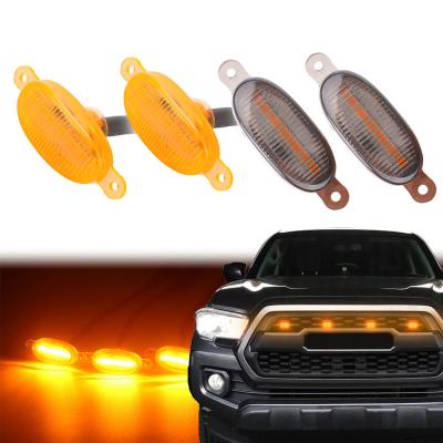 China ABS NUYAO Car ABS NUYAO Front Hood Grille LED Mini Front Hood Grille LED Strobe Spot Light Off-Road Yellow Truck Running DRL Light for sale