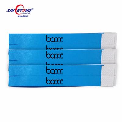 China Disposable rfid nfc dupont pp wristband paper waterproof/waterproof paper material for sale