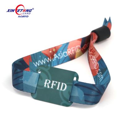 China Best price waterproof / waterproof rfid woven elastic wristband for music events for sale