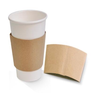 China Handmade Disposable Paper Cup Sleeve Anti Scald Logo Brown Kraft Paper Cup Customized Iced Coffee Cup Sleeve for sale