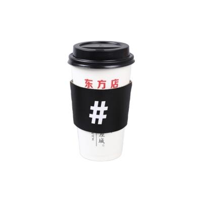 China Handmade Plastic Paper Cup Sleeve Logo Custom Take Away Hot Insulated Cup Sleeves Craft for sale