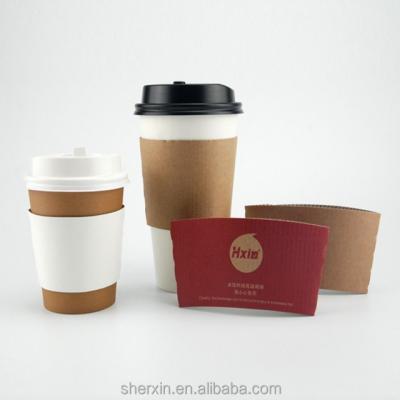 China Custom Logo Printed Coffee Cup Disposable Paper Cup Sleeve Different Style Handmade Disposable Cup Sleeve for sale