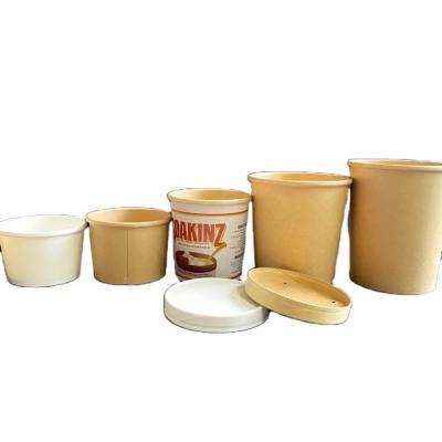 China Factory Direct Hot Sale Disposable Disposable Cup Brown White Cup Soup Kraft Paper Cup for sale