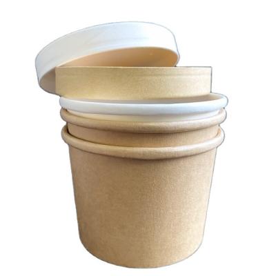 China Disposable White Brown Kraft Logo Disposable Cup To Go All The Way Sizes Soup Cup Hold for sale