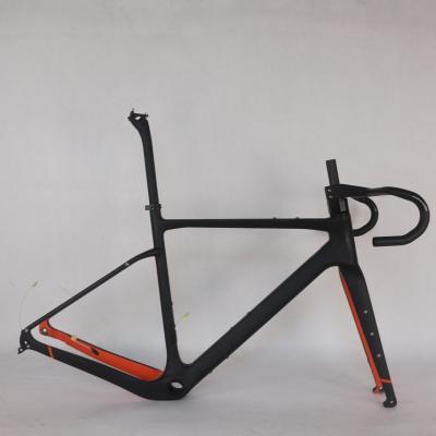 China Gravel/CX frame all super lightweight bicycle T1000 GRAVEL frame factory deirect sale GR044 disc cable inner gravel frame for sale