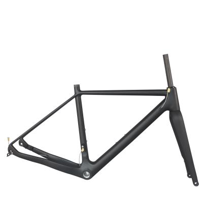 China Cyclocross Bikes Full Carbon T700 100X12mm Or 100X15mm Carbon Fork Gravel Matte Black Frame GR029 Without Seatpost for sale