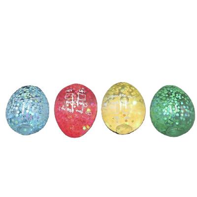 China Attractive TPR Soft Egg Splat Ball Water Glitter Anti Stress Ball For Kids for sale