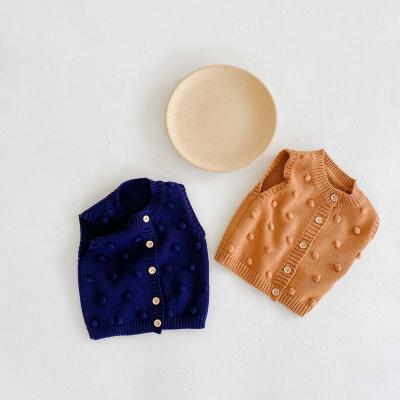 China Lovely 2020 ins baby cardigan 0 to 3 months knitted cardigan unisex baby sweater knitted ball cardigan coat all-match handmade cardigan for sale