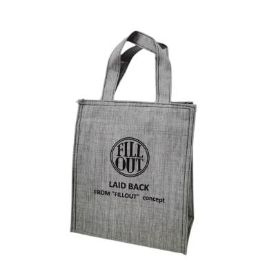 China High Quality Custom 10'' Grey Hot sale Goos Thickness Handle Food Bag Student Canvas Box Camping Cooler Bag with Logo for sale