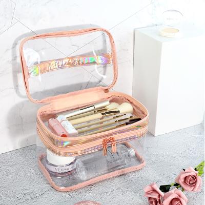 China High Quality holographic makeup bags bathroom toiletry big bag PVC cosmetic bag for sale