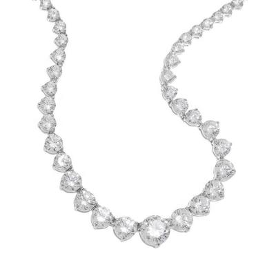 China Fashionable Gorgeous CLASSIC Solid 925 Sterling Silver Moissanite Quality Tennis Necklace for sale