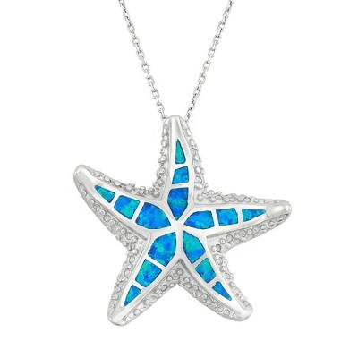 China Fashion Solid Jewelry CLASSIC Opal Starfish Pendant Necklace from 925 Sterling Silver Sea Life Opal for sale