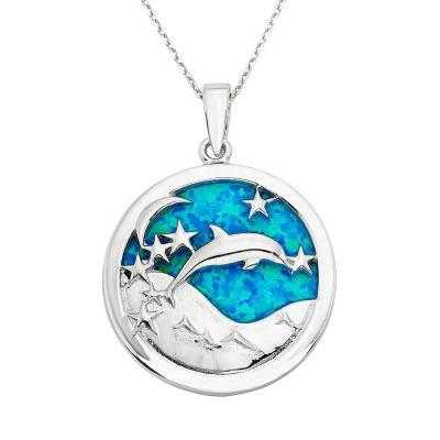 China Solid 925 Silver Mermaid Opal Pendant Necklace Jewelry Nice Oceans of CLASSIC Christmas Gift for sale