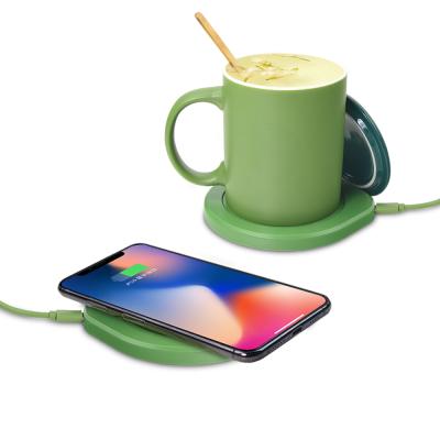 China WITH LID coffee milk water tea keep heating mug with fast wireless charger for sale