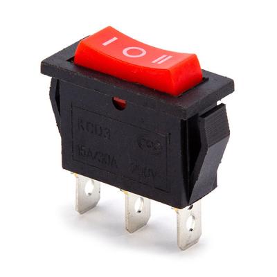 China ON-OFF-ON KCD3-103 30A 250VAC 3 Pin 3 Position ON-OFF-ON Rocker Switch Customized for Hair Dryer for sale