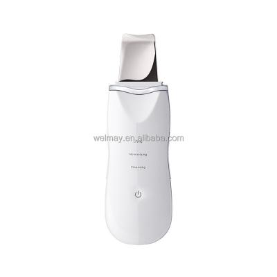 China New Face Skin Scrubber Beauty Machine Ultrasonic Facial Skin Scrubber White Steel OEM DEEP CLEANING Stainless Steel for sale