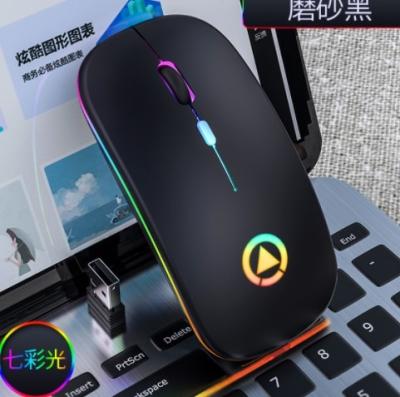 China New mini wireless ultra-thin ultra-thin mouse A2 mini wireless silent mute rechargeable colorful lights computer mouse A2 for sale