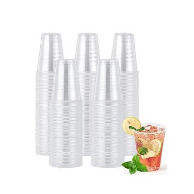 China 12oz 14oz Bubble Juice Tea Cups Disposable Plastic Clear Pack Cold Drink Take Away Disposable Custom Cup for sale