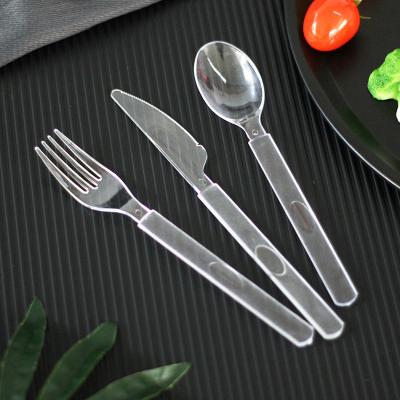 China Food Grade Disposable Clear Plastic Cutlery Utensils Fork Spoon Knife Set for sale