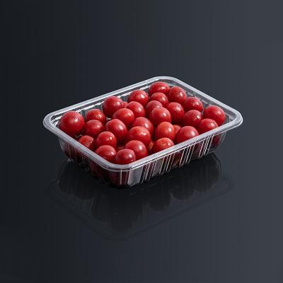 China Food Grade Transparent Disposable Plastic PET Fruit Vegetable Tray For Supermarket for sale