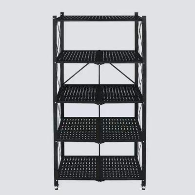 China Corrosion Protection Folding For Household Storage With Casters Metal Shelves for sale