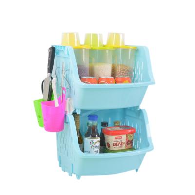 China New Minimalist Corner Rack In Kitchen Storage Durable Plastic Stackable Basket for sale