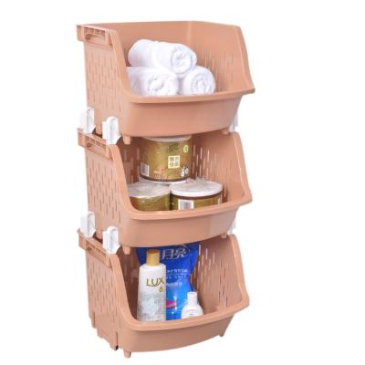 China Minimalist popular shelves kitchen storage multi-layer plastic basket for sale