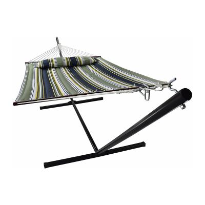 China Modern Outdoor Camping Single Detachable Steel Cotton Canvas Double Stand Hammock for sale