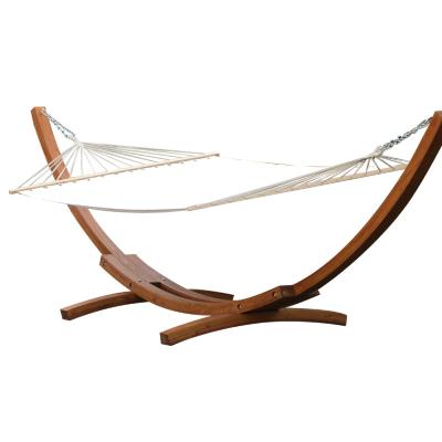 China Modern Indoor Outdoor Wood Frame Double Camping Wooden Hammock for sale