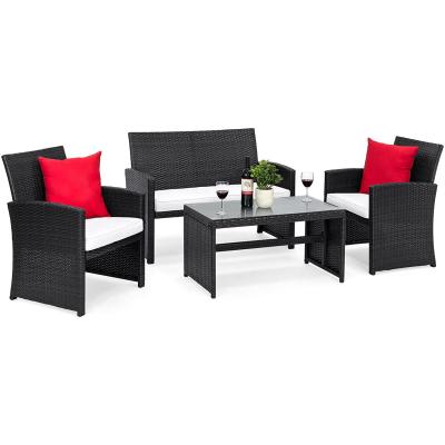 China Durable Durable Rattan Garden Furniture Patio Furniture Wicker Outdoor Conversation Sofa Sets for sale