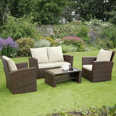 China Rattan Wicker Sofa Set Leisure Durable Outdoor Furniture Garden for sale